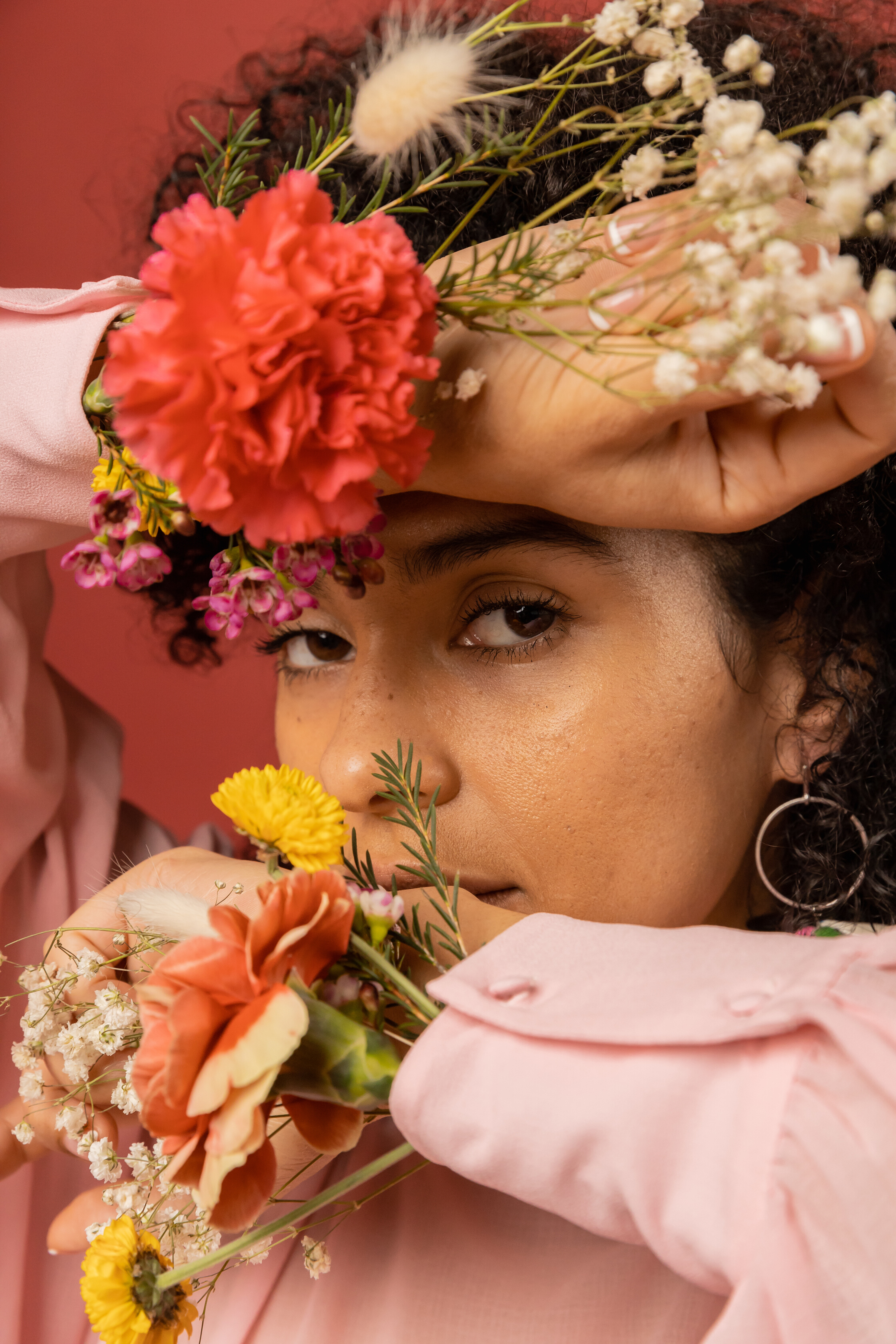 Fresh Flowers in Woman's Sleeves